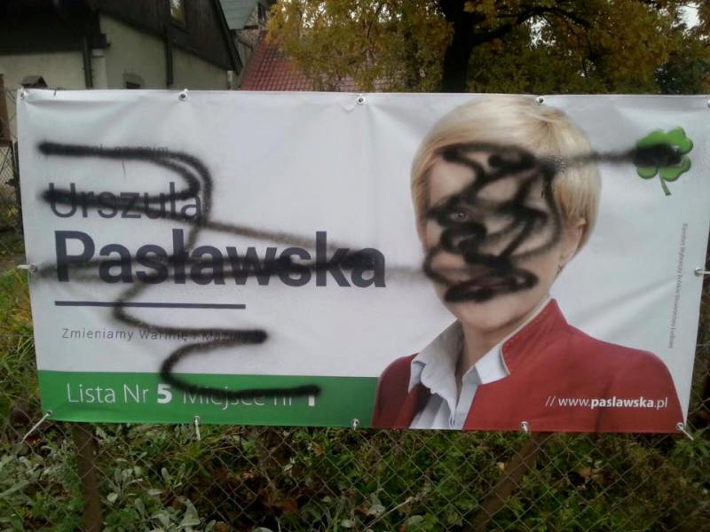 Walkę wyborczą widać na ulicach. Zniszczone banery PSL