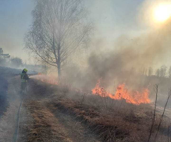 Pożary traw w powiecie giżyckim