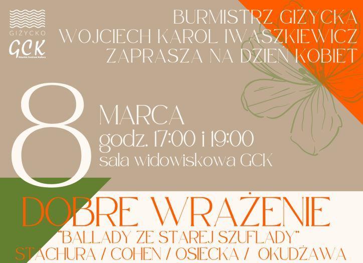 Dzień Kobiet w Giżyckim Centrum Kultury (zapowiedź)
