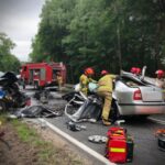 Zderzenie skody z radiowozem na ul. Moniuszki. Zginął 25-letni kierowca (1)