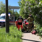 Wypadek w Gajewie. Motocyklista zderzył się z volkswagenem (1)
