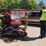 Wypadek w Gajewie. Motocyklista zderzył się z volkswagenem (4)