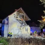 Wybuch gazu w domu jednorodzinnym w Giżycku. Zawaliła się część budynku (1)