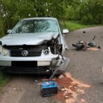 Poważny wypadek w gminie Wydminy. Ranny motocyklista trafił do szpitala (1)