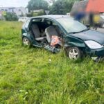 Kolizja trzech aut w Rynie. Jedna osoba trafiła do szpitala (4)