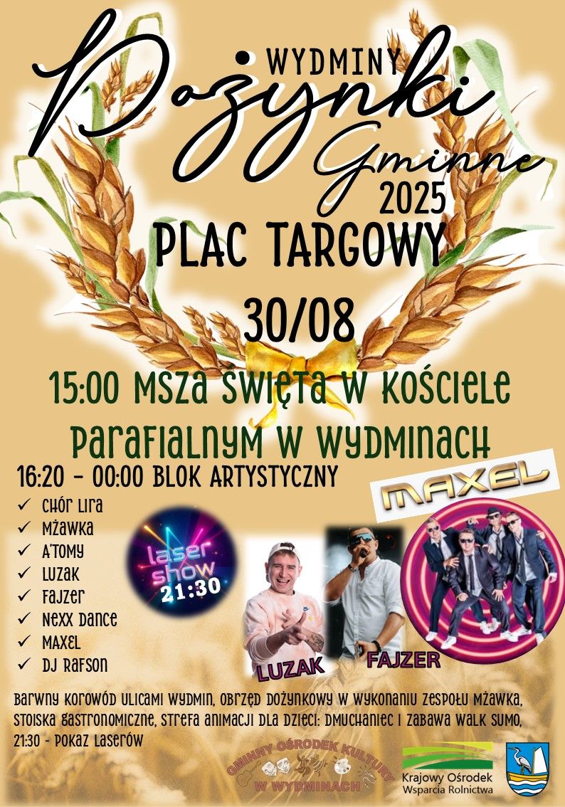 Dożynki Gminne w Wydminach 2025 już 30 sierpnia