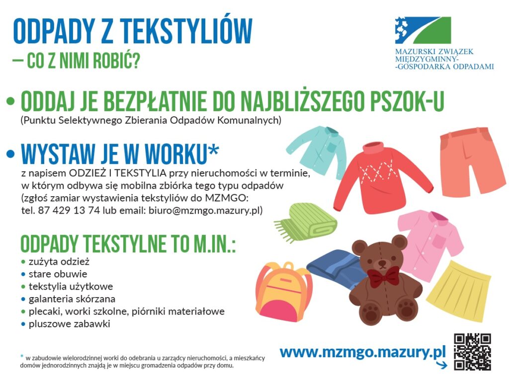 Niepotrzebną odzież odbiorą sprzed domu. MZMGO: od listopada rusza mobilna zbiórka tekstyliów