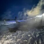 Jedna osoba poszkodowana w pożarze domków holenderskich w gminie Wydminy (4)