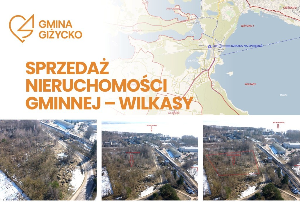 Gmina Giżycko ogłasza przetarg na działkę przy ul. Przemysłowej w Wilkasach