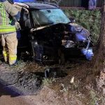 Zjechał na przeciwny pas i uderzył w drzewo. Nie żyje 65-letni kierowca