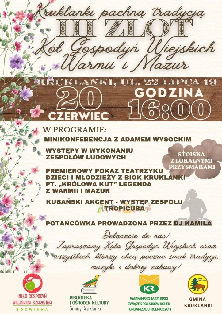 III Zlot Kół Gospodyń Wiejskich Warmii i Mazur w Kruklankach już 20 czerwca