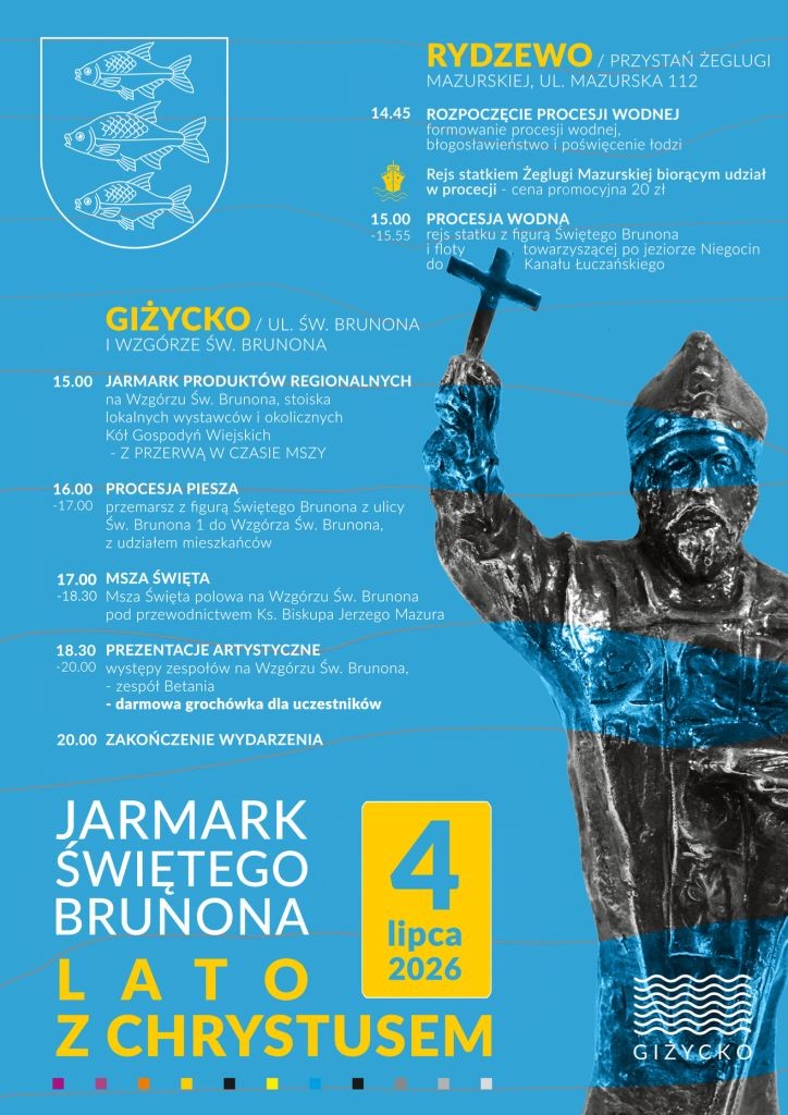 Jarmark Świętego Brunona w Giżycku. Będzie procesja wodna, msza i regionalne stoiska