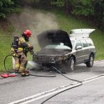Pożar samochodu osobowego na DK63 1 (2)