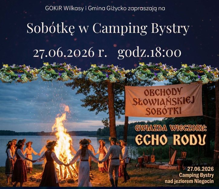 Sobótka w Bystrym. Słowiański wieczór nad jeziorem Niegocin już 27 czerwca