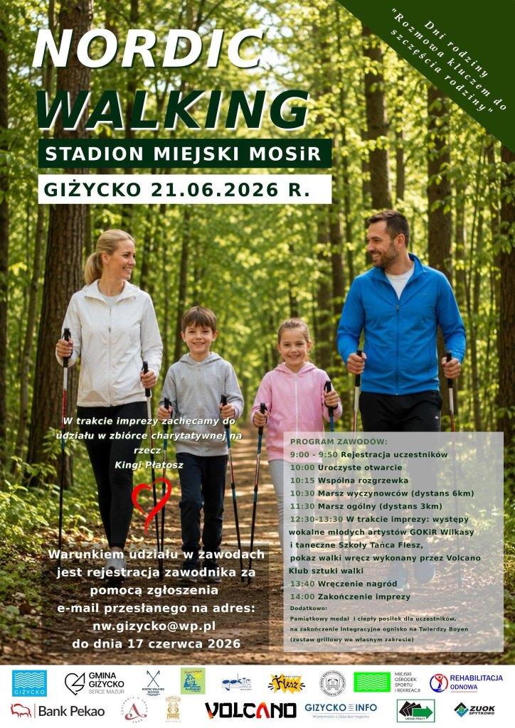 Sport, rekreacja i pomoc. Zawody Nordic Walking w Giżycku już 21 czerwca