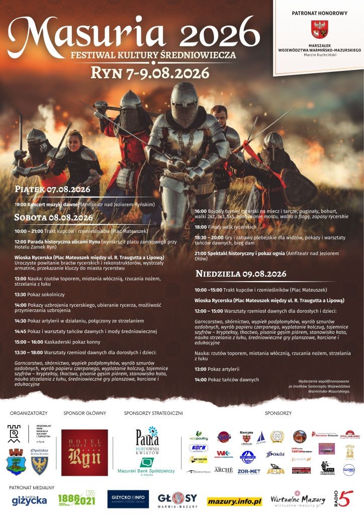 Festiwal Kultury Średniowiecza i Mazurski Bal Ryb już w sierpniu w Rynie