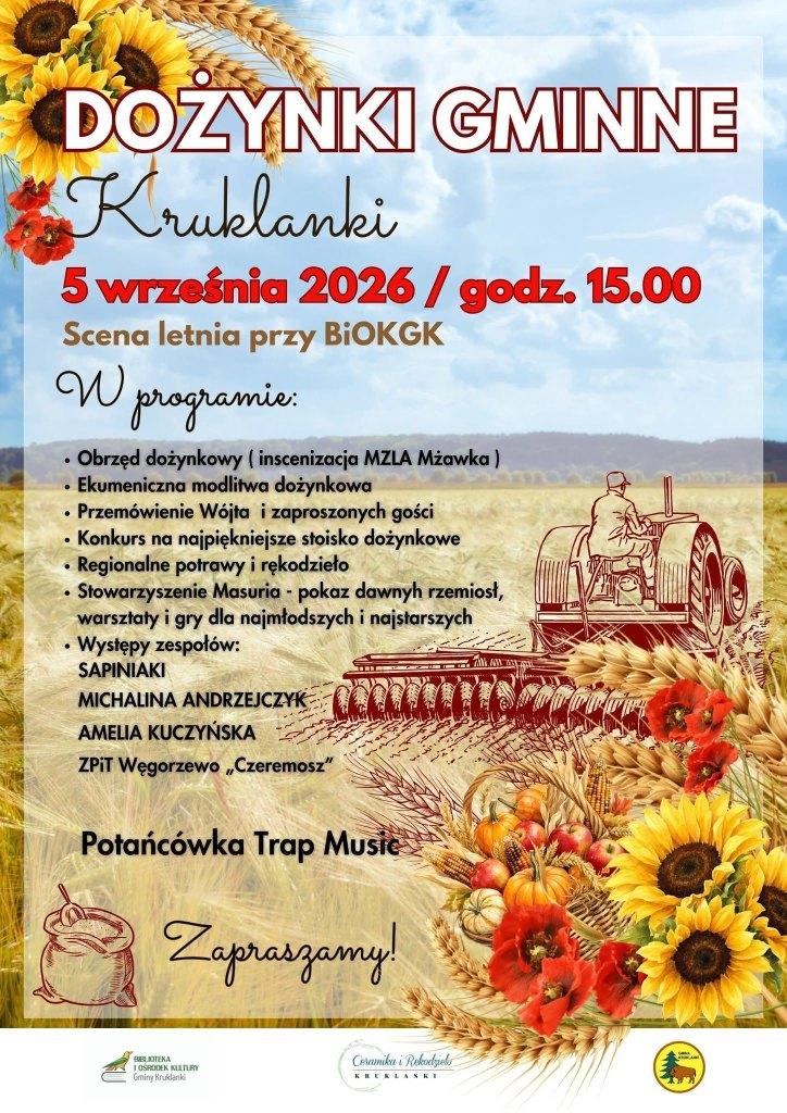 Dożynkowy weekend w powiecie. Trzy święta plonów i koncert Skolima w Bystrym