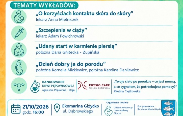 Tydzień Godnego Porodu w Giżycku. W Ekomarinie odbędą się wykłady dla przyszłych rodziców